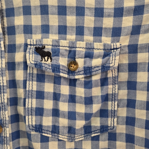 Abercrombie & Fitch Checkered Blue And White Women's Size Small Western Style - Picture 3 of 12